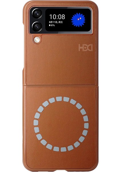 Samsung Galaxy Z Flip 4 Kılıf HBC-156 Forum Magneticsafe Kapak - Kahverengi