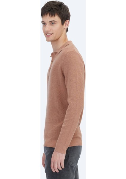 Somon Polo Yaka Düz Örgü Pamuk Karışımlı Triko Kazak modelleri