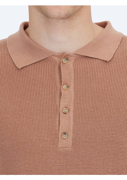 Somon Polo Yaka Düz Örgü Pamuk Karışımlı Triko Kazak indirimleri
