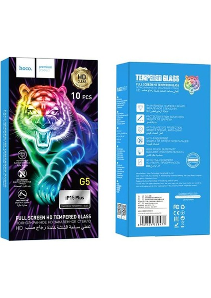 Hoco iPhone 15 Plus Full Hd Tempered Kırılmaz Cam Ekran Koruyucu 10 Adet SET-(1903 - A5285-7920 indirimleri