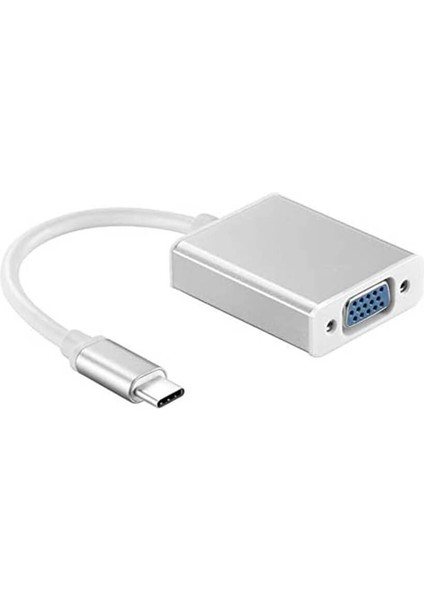 USB Type C To VGA Çevirici Dönüştürücü Kablo Type-C Macbook (Telefonlar ile Uyumlu Değildir)