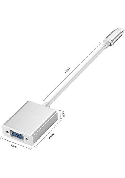 USB Type C To VGA Çevirici Dönüştürücü Kablo Type-C Macbook (Telefonlar ile Uyumlu Değildir) fiyatları