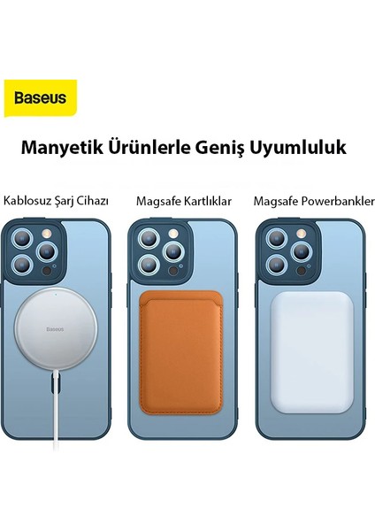 Baseus Frame Series iPhone 14 Pro Max 6.7 Kamera Koruyuculu Magsafe Kılıf + Temper - A6365-6232 modelleri