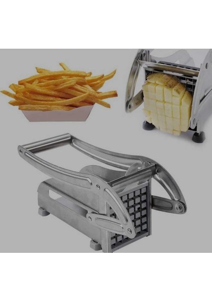 Paslanmaz Çelik Patates Kızartması Patates Kesici - Yuvarlak Alt Kolay Dilimleme indirimleri