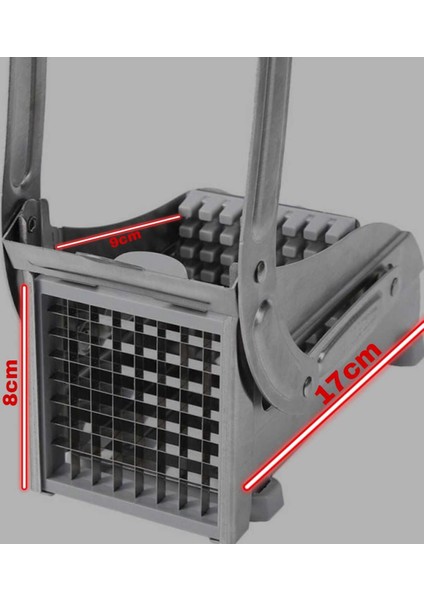 Paslanmaz Çelik Patates Kızartması Patates Kesici - Yuvarlak Alt Kolay Dilimleme