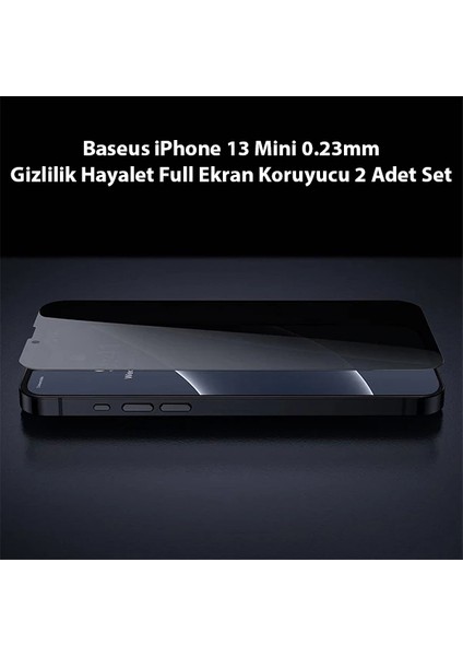 Baseus iPhone 13 Mini 0.23MM Gizlilik Hayalet Full Ekran Koruyucu 2 Adet SET-(1903) - A6429-7376 fiyatları