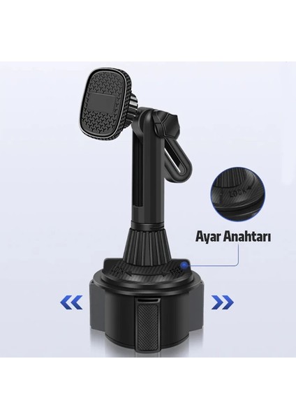 Ally 360 Derece Döner Manyetik Araç Içi Telefon Tutucu - Bardak Tutucu Yeri I?çi - A6521-9030 fırsatları