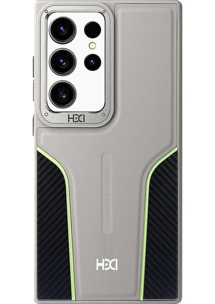 Samsung Galaxy S24 Ultra HBC-264 Lambor Karbon Fiber Sport Kapak - Natural Grey