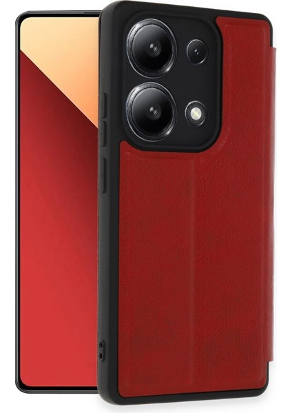 Xiaomi Redmi Note 13 4g Kılıf Flip Cover - Kırmızı - A5708-7498