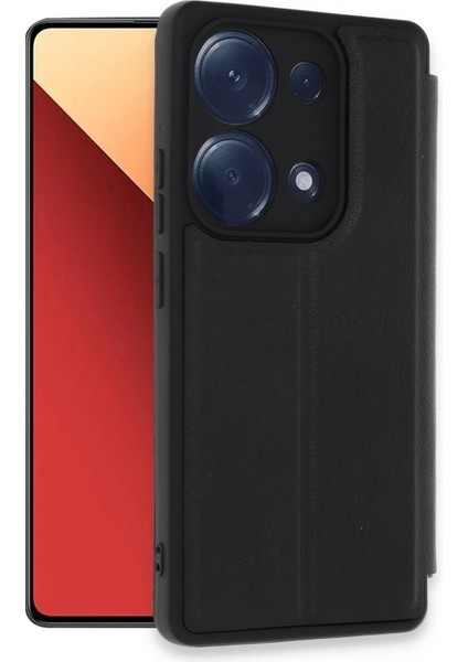 Xiaomi Redmi Note 13 Pro 4g Kılıf Flip Cover - Siyah - A4438-7752