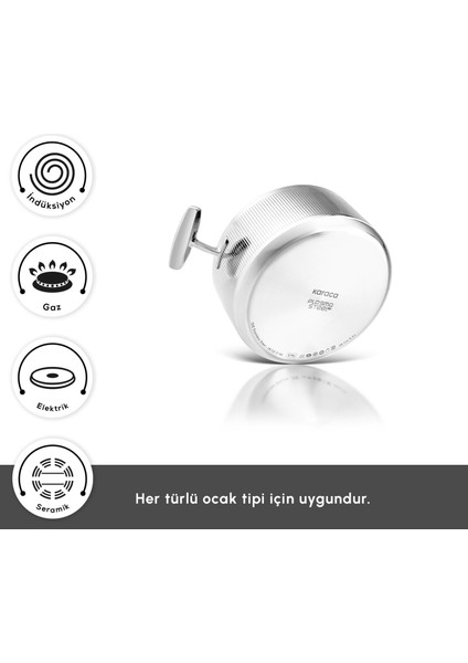 Plasma Steel 316+ 3ply Apollo Indüksiyon Tabanlı 7 Parça Çelik Tencere Seti