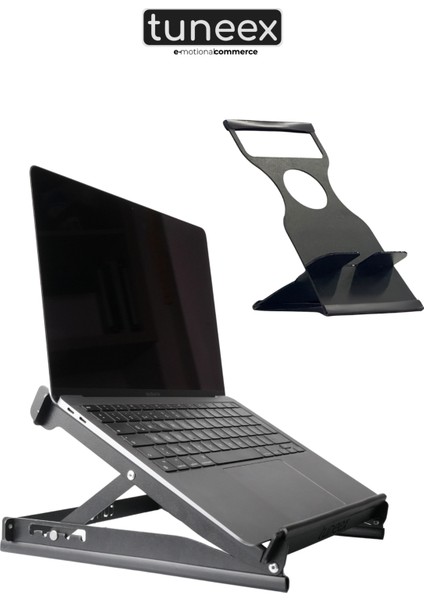 2'Lİ OFİS SETİ - 5 KADEMELİ METAL NOTEBOOK LAPTOP YÜKSELTİCİ ALTLIK & TELEFON TABLET TUTUCU STAND