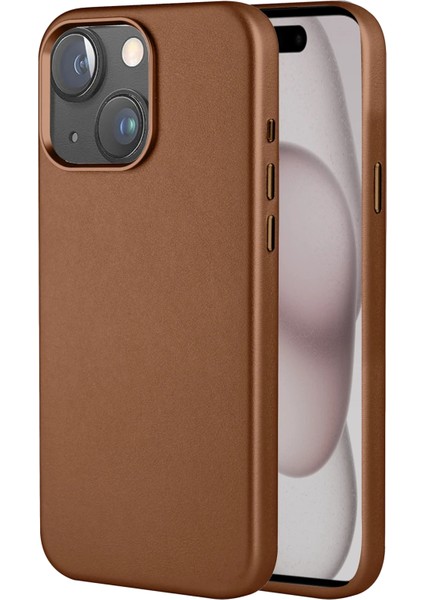 Apple iPhone 15 HBC-242 Dividing Magsafe Kapak - Kahverengi