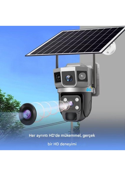 Sım Kartlı 4g, 6mp (3+3mp) Çift Lens, Güneş Enerjili Beslemeli, Tam Renkli Gece Görüşlü, Çift Yönlü Konuşma, Aı Insan Algılama, 7/24 Çalışma Özellikli Güvenlik Kamerası modelleri