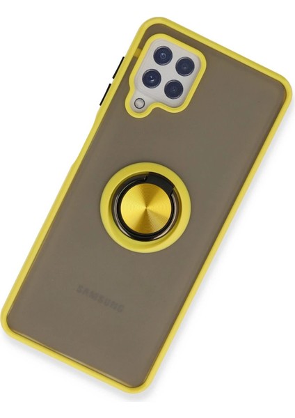 Samsung Galaxy A22 Kılıf Montreal Yüzüklü Silikon Kapak - Sarı - A1787-5343 fiyatları