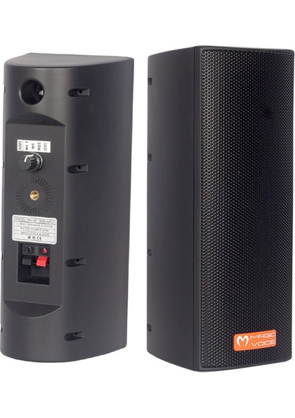 Mv-26 2x7,5 cm 50W 3 Yollu Siyah Sütun Hat Trafolu Hoparlör 2'li Takım