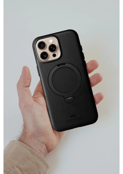 iPhone 16 Pro Vapor Deri Magsafe Standlı Kılıf - Titan Gri fiyatları