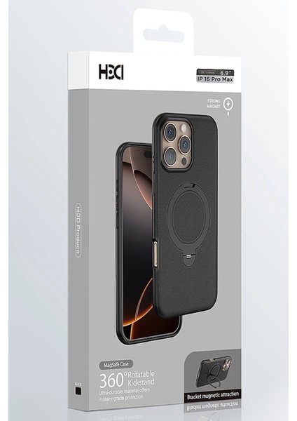 iPhone 16 Pro Vapor Deri Magsafe Standlı Kılıf - Titan Gri indirimleri