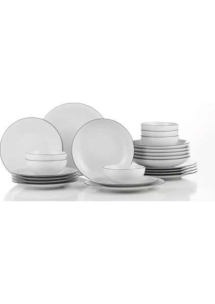 Zeugma 24 Parça 6 Kişilik Yemek Takımı Siyah modelleri