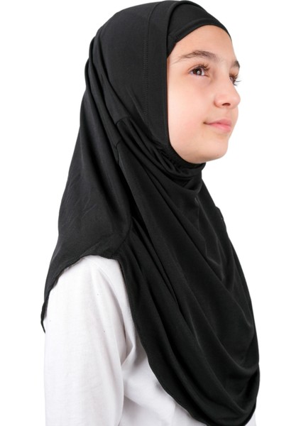 Pratik Hazır Geçmeli Boneli Çocuk Şal Siyah modelleri
