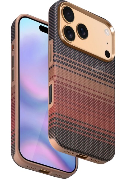 Apple iPhone 17 Pro HBC-377 Kevlar Slim Magsafe Kapak - Gün Batımı