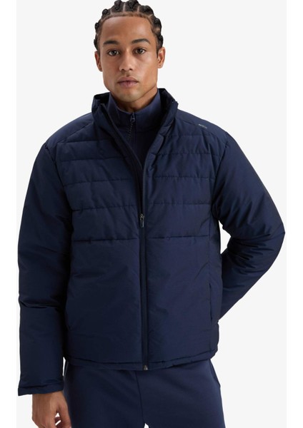 Fit Su İtici Rüzgar Geçirmez Regular Fit Dik Yaka Fermuarlı Cepli Kışlık Mont E9219AX25AU fiyatları