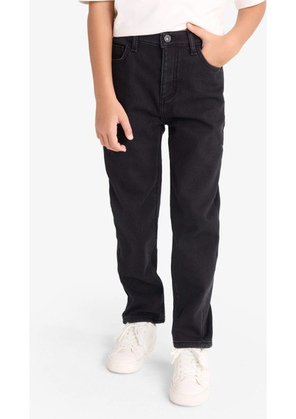 Erkek Çocuk Straight Fit Düz Paça Jean Polar Astarlı Pantolon F4290A825WN fırsatları