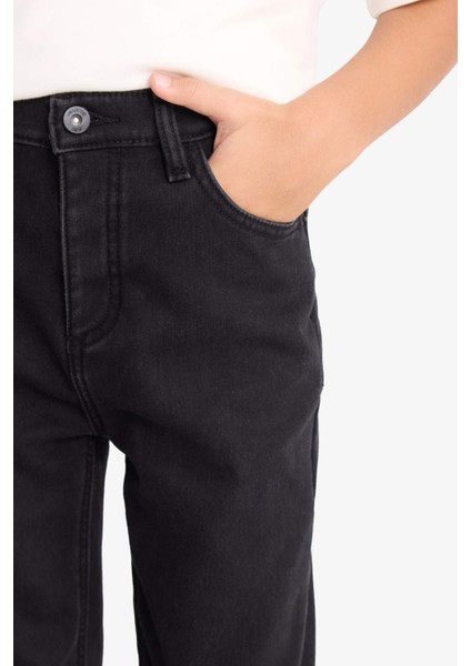 Erkek Çocuk Straight Fit Düz Paça Jean Polar Astarlı Pantolon F4290A825WN indirimleri