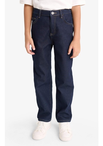 Erkek Çocuk Straight Fit Düz Paça Jean Polar Astarlı Pantolon F4296A825WN modelleri