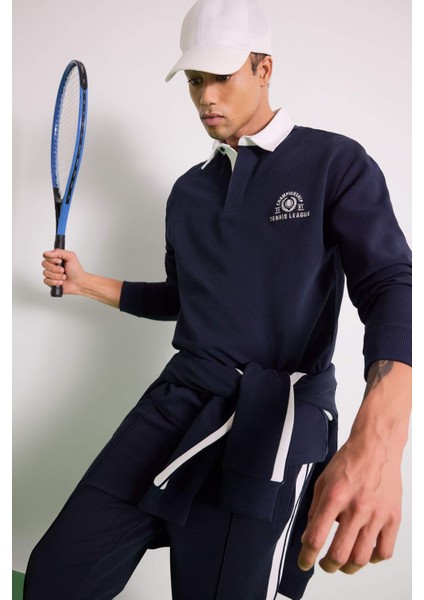 Boxy Fit Gömlek Yaka Sporcu Sweatshirt F4396AX25AU