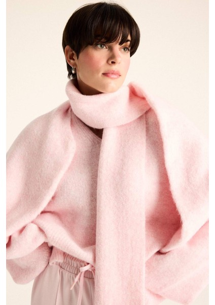 V Yaka Yumuşak Dokulu Dikişsiz Triko Kazak F4800AX25WN