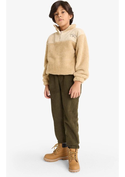 Erkek Çocuk Fermuarlı Yaka Nakışlı Pelüş Sweatshirt G2946A825WN fiyatları