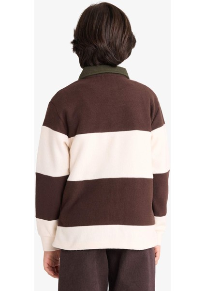 Erkek Çocuk Polo Yaka Renk Bloklu Sweatshirt G3375A825AU indirimleri