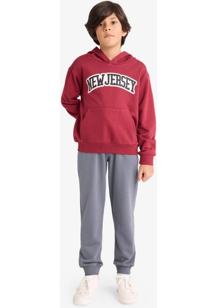 Erkek Çocuk 2'li Takım Kapüşonlu Baskılı Sweatshirt Eşofman Altı G3658A825AU modelleri