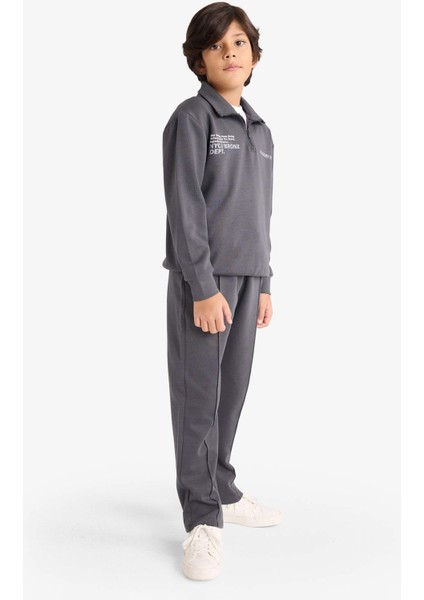 Erkek Çocuk 2'li Takım Baskılı Yarım Fermuarlı Sweatshirt Eşofman Altı G3825A825AU fiyatları