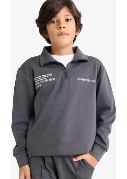 Erkek Çocuk 2'li Takım Baskılı Yarım Fermuarlı Sweatshirt Eşofman Altı G3825A825AU modelleri