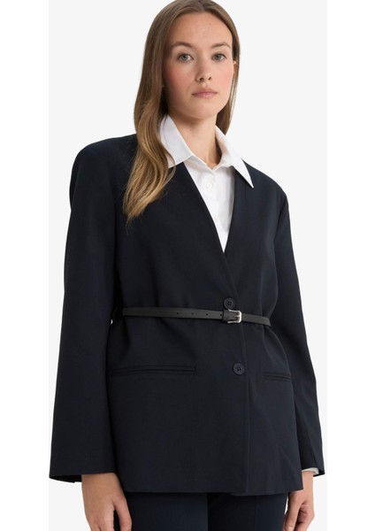 Regular Fit Ceket Yaka Blazer Ceket F6104AX25AU