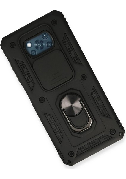 Xiaomi Pocophone X3 Kılıf Pars Lens Yüzüklü Silikon - Siyah - A7012-2643 modelleri