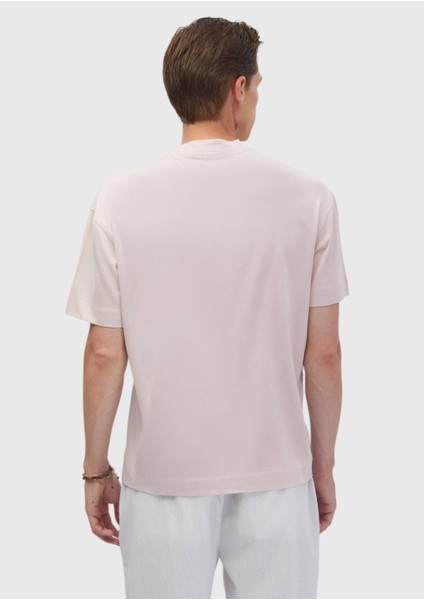 Pembe Düz Bisiklet Yaka %100 Pamuk T-Shirt indirimleri