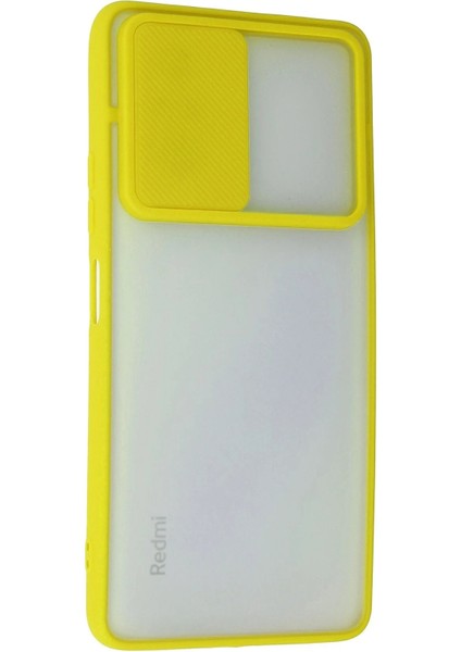 Xiaomi Redmi Note 10 Pro Kılıf Palm Buzlu Kamera Sürgülü Silikon - Sarı - A3513-3697 modelleri