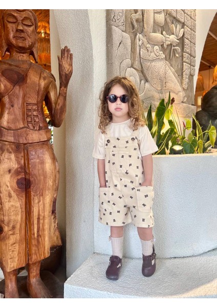 Unisex Çocuk Ayıcık Baskılı Salopet Tulum modelleri