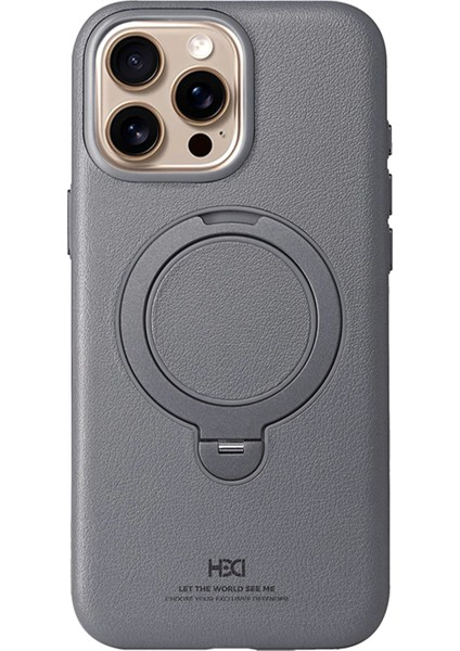 iPhone 14 Pro Max Vapor Deri Magsafe Standlı Kılıf - Titan Gri fiyatları