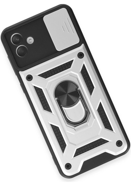 Samsung Galaxy A04E Kılıf Pars Lens Yüzüklü Silikon - Gümüş - A5700-2134 modelleri