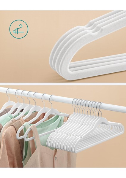 Kadife Elbise Askısı, 30'lu Set, Askı, Ceket Askısı, 41,5 cm Genişliğinde, Elbise Askısı, I modelleri