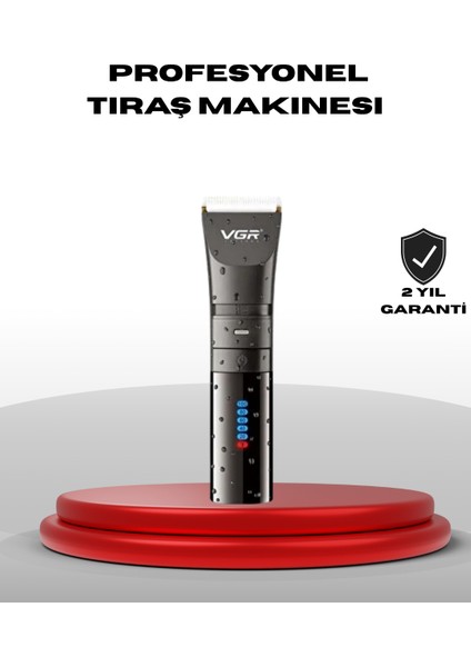 Şarjlı Tıraş Makinesi – Dijital Ekranlı, Ipx7 Su Geçirmez, Titanyum Bıçaklı