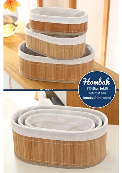 3'lü Bambu Sepet Seti modelleri