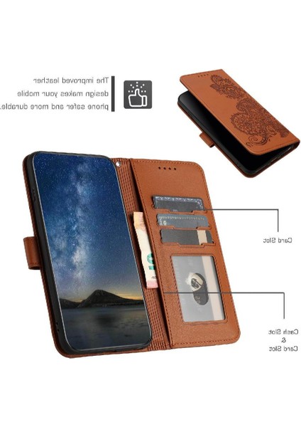 Samsung Galaxy A21 Için Kart Yuvası ve Destekli Koruyucu Manyetik Kapatmalı Pu Deri Kılıf (Yurt Dışından) fırsatları