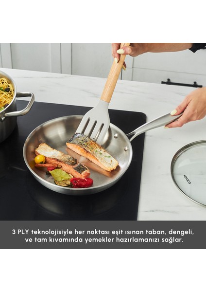 Power Steel 316+ 3ply Akita Indüksiyon Tabanlı 7 Parça Çelik Tencere Seti indirimleri