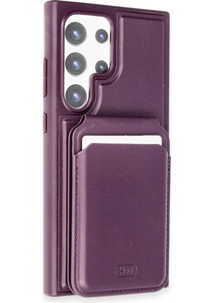 Samsung Galaxy S24 Ultra HBC-247 Atina Kartvizitli Kapak - Derin Mor