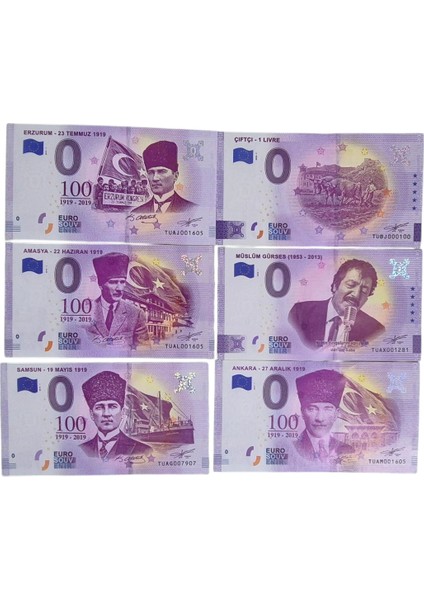 6 Farklı 0 Euro Seti Çil
